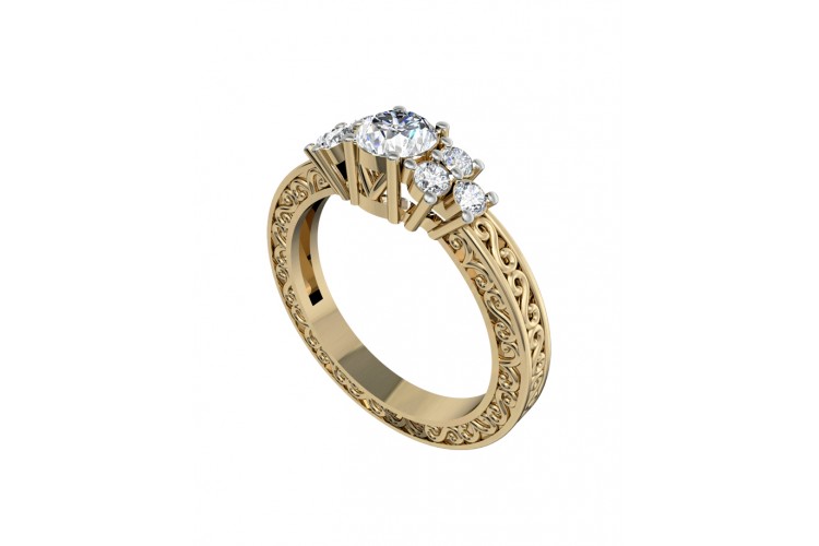 Intricate Solitaire Diamond Ring